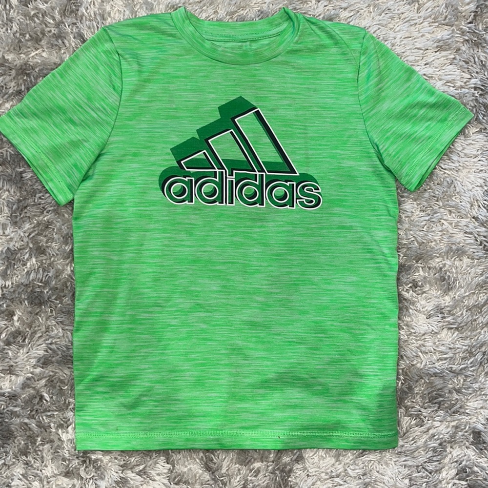 Boys Green Adidas Athletic T-Shirt